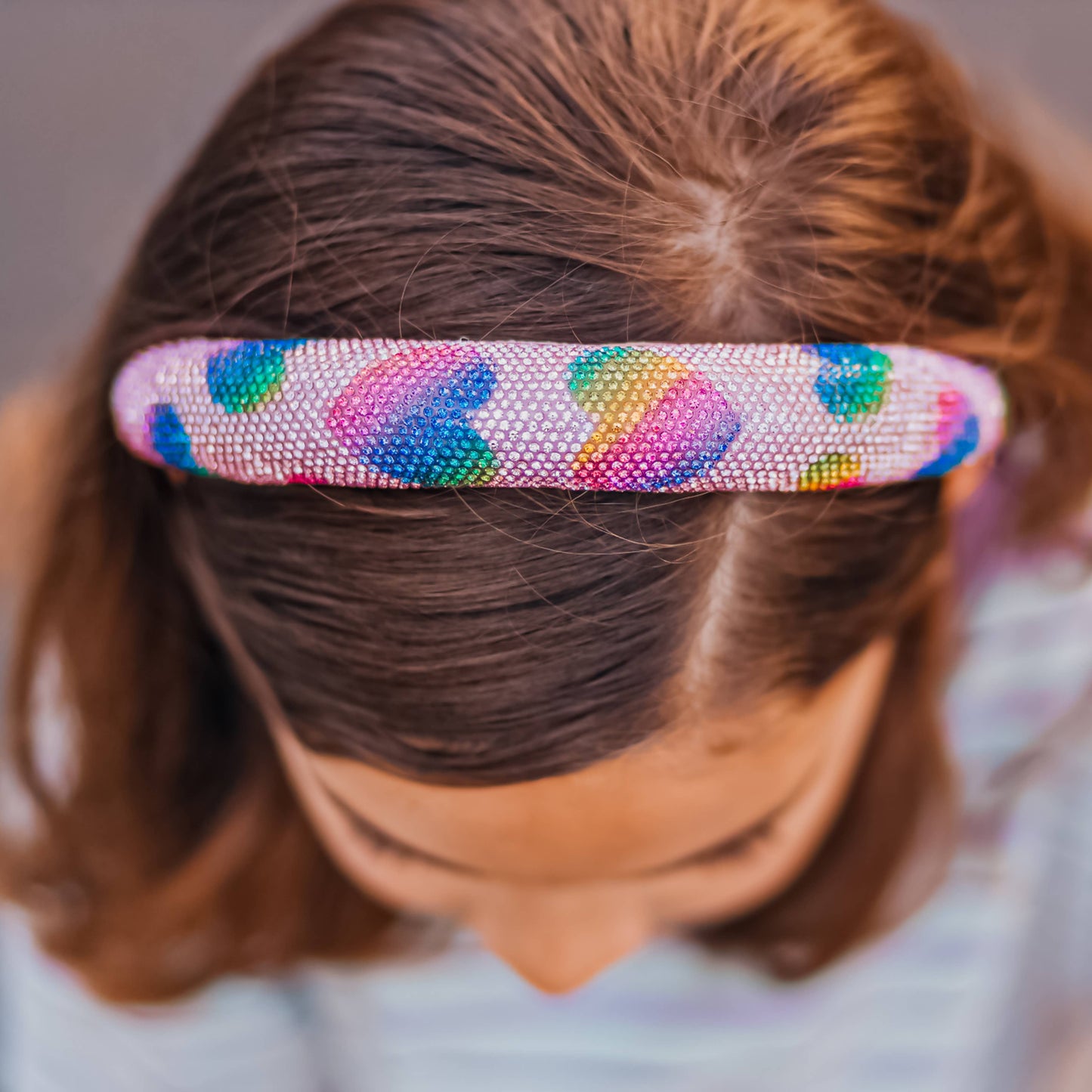 Frog Sac - Kids Heart Headband - Padded Rhinestone Hair Band for Girls