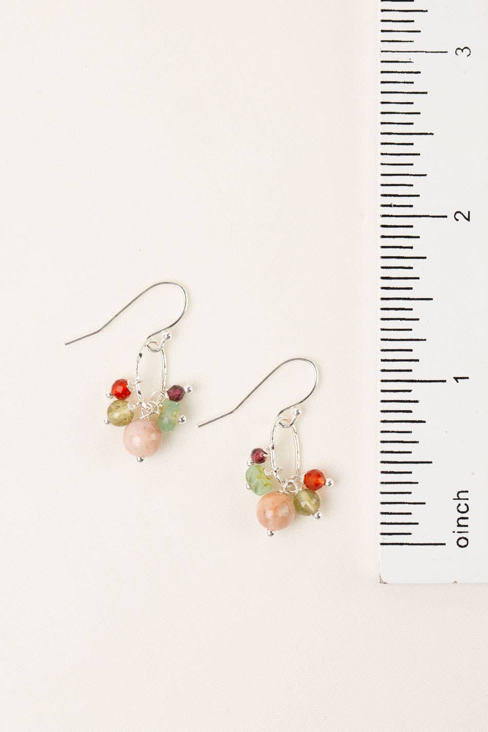 Anne Vaughan Designs Jewelry - Gentle Breeze Peach Moonstone, Czech Glass, Carnelian Dangle Earrings