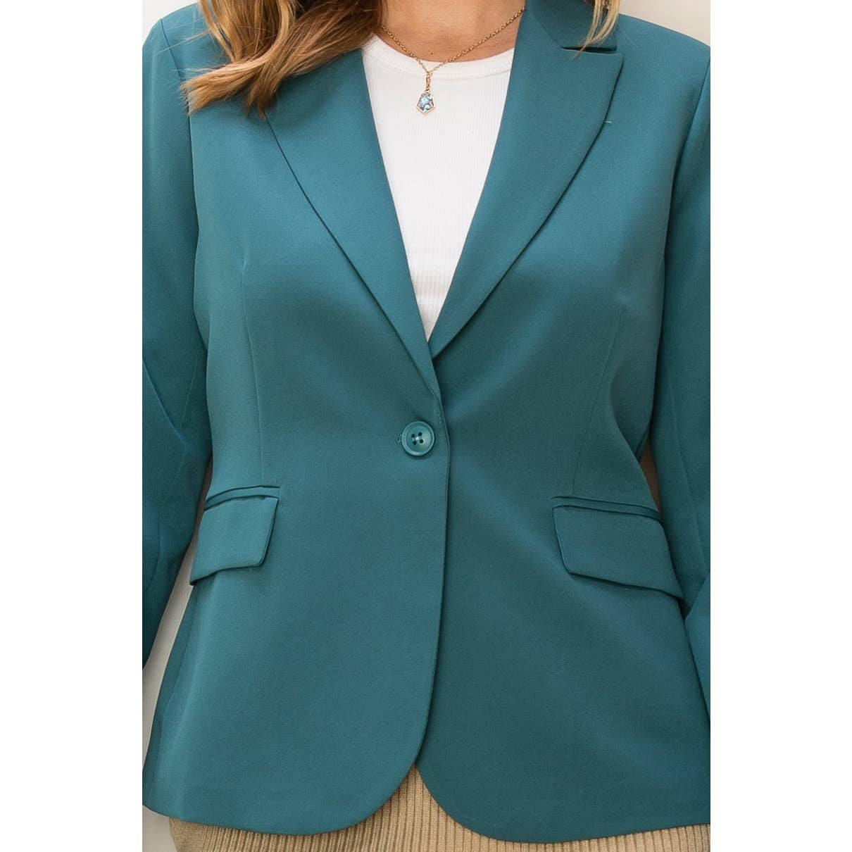 DIAL MY NUMBER SINGLE BUTTON BLAZER: BLACK / L