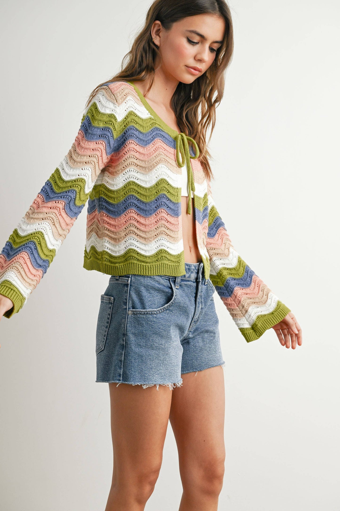 BUTTERMELON - Loose Fit Open Front Cardigan - BMC7640