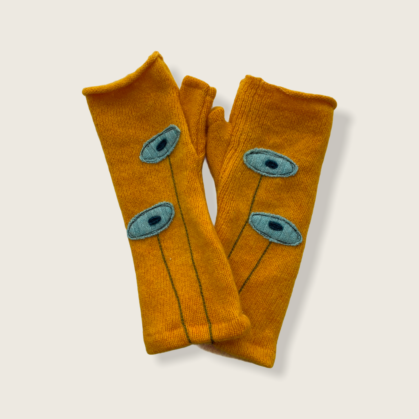 Sardine Clothing Co. - Fingerless Cashmere Gloves-Oval Poppy