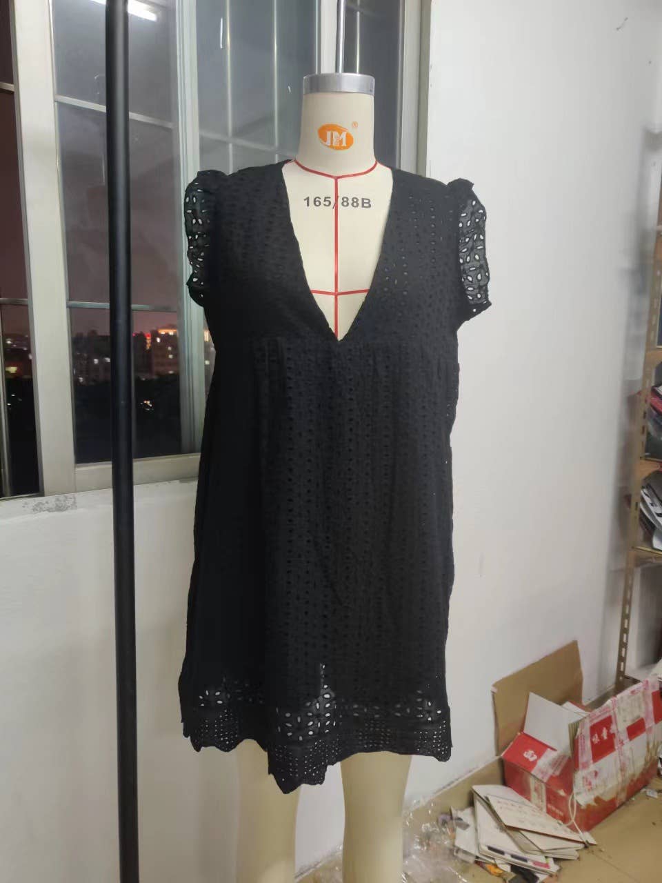 Rosa Clothing - Stylish lace eyelet dress with lining shorts
