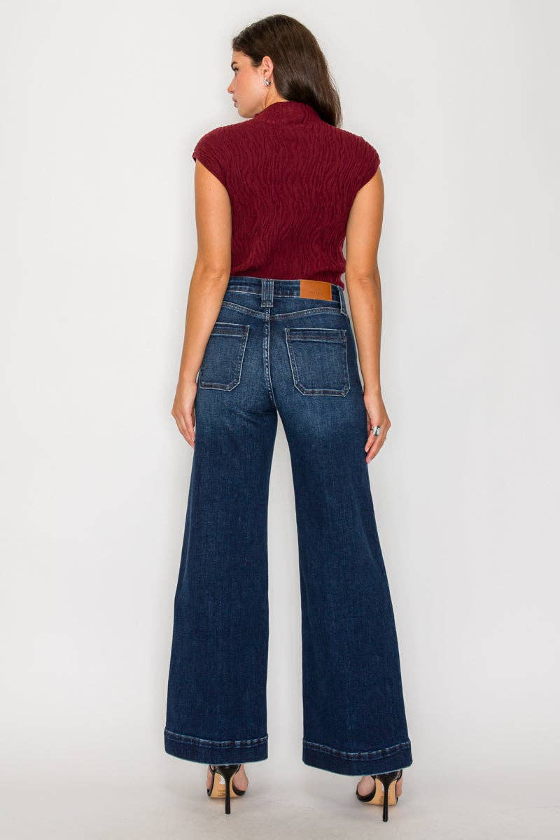 ARTEMIS VINTAGE - TUMMY CONTROL HIGH RISE A LINE WIDE LEG JEANS