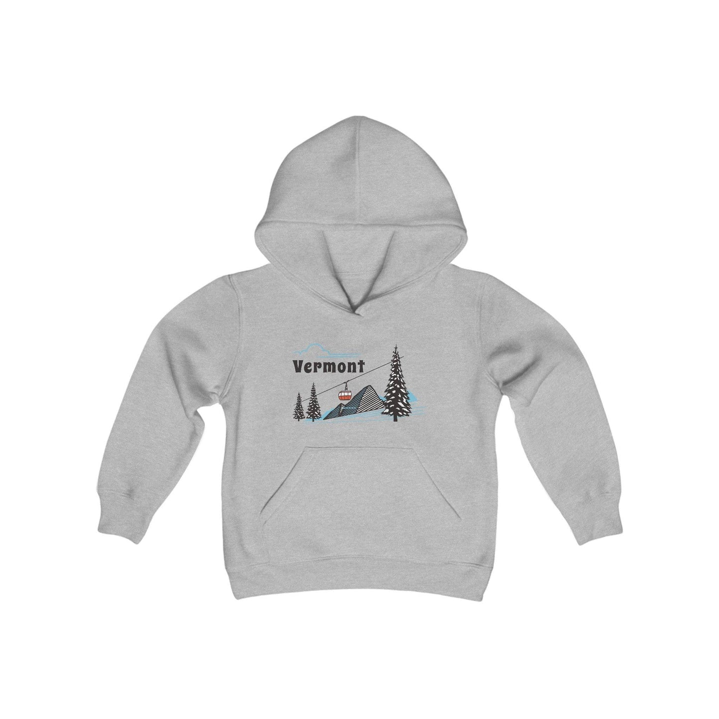 Hey Mountains - Retro Vermont Youth Hoodie, Mountain Vermont Kids Sweatshirt