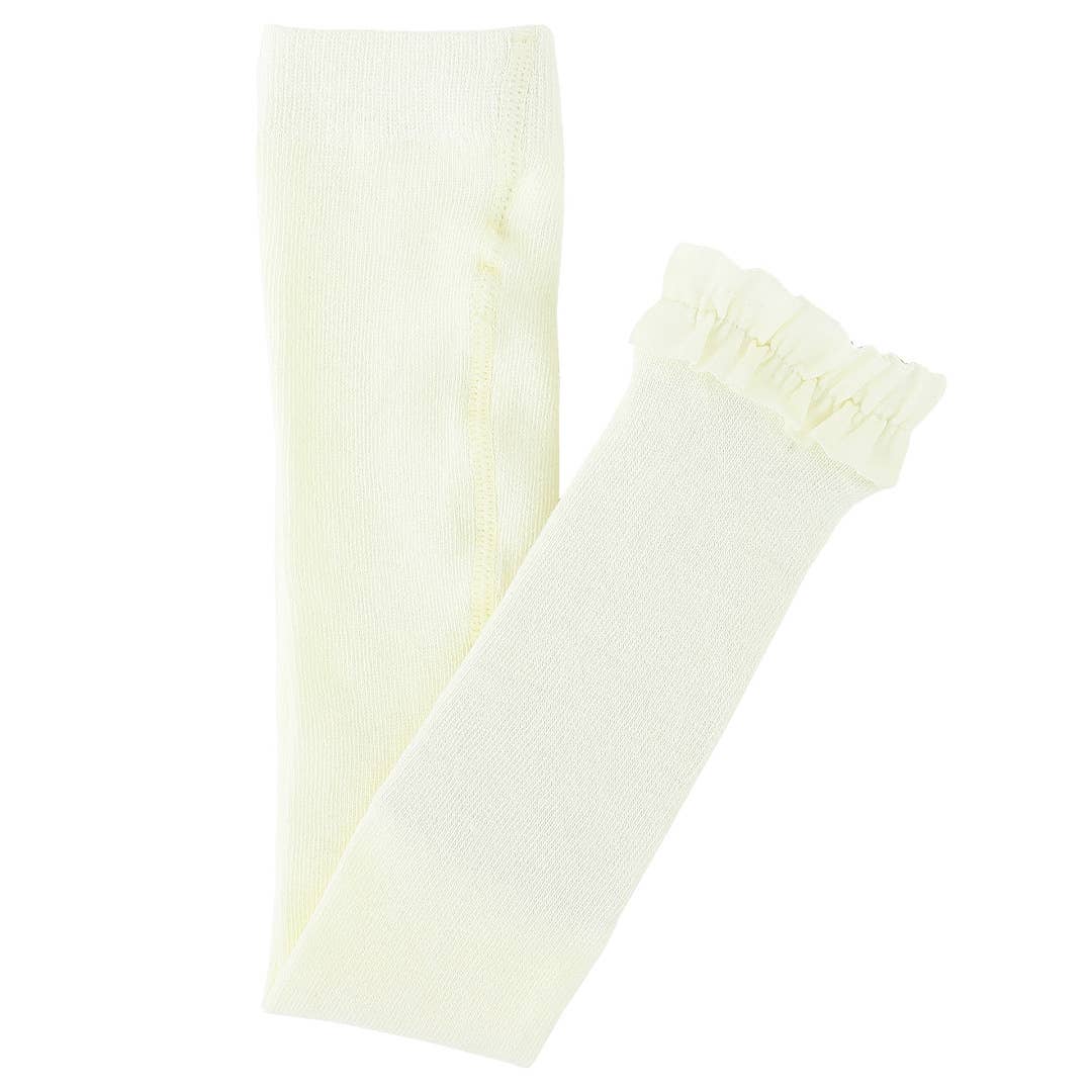 RuffleButts + RuggedButts - Girls Ivory Footless Ruffle Tights