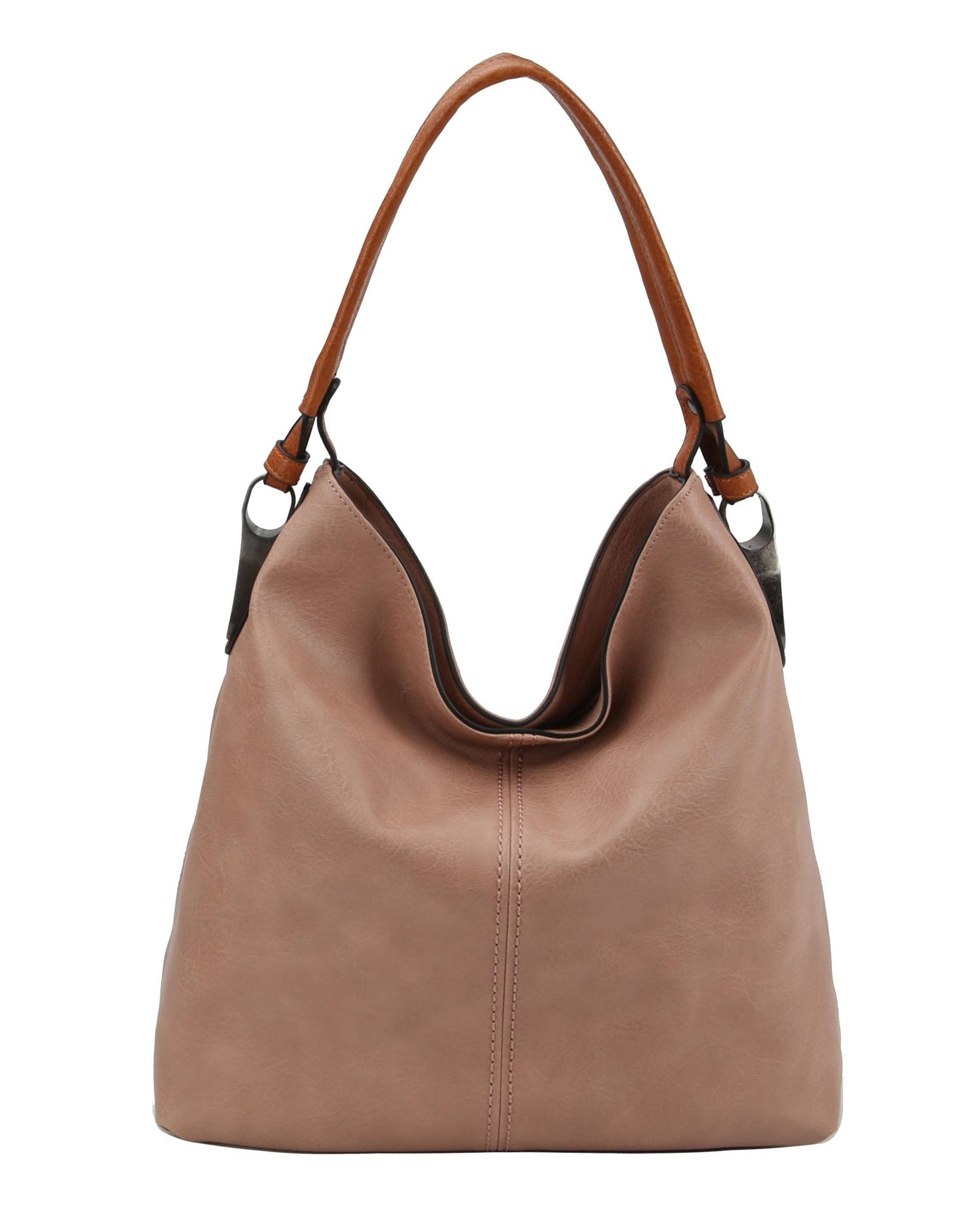 MiMi Wholesale - LHL001-2 Side Metal Accent Hobo Bag