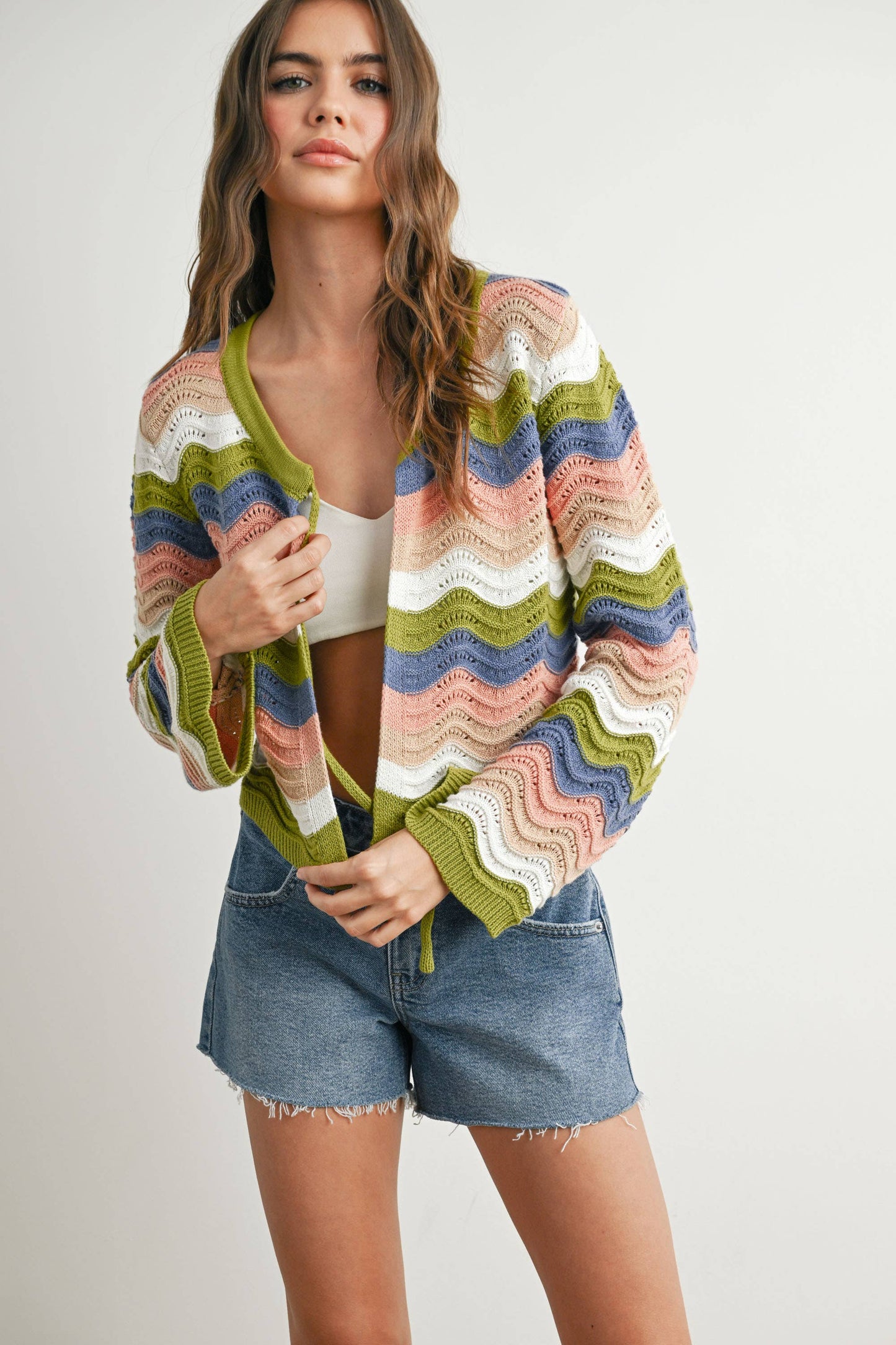 BUTTERMELON - Loose Fit Open Front Cardigan - BMC7640