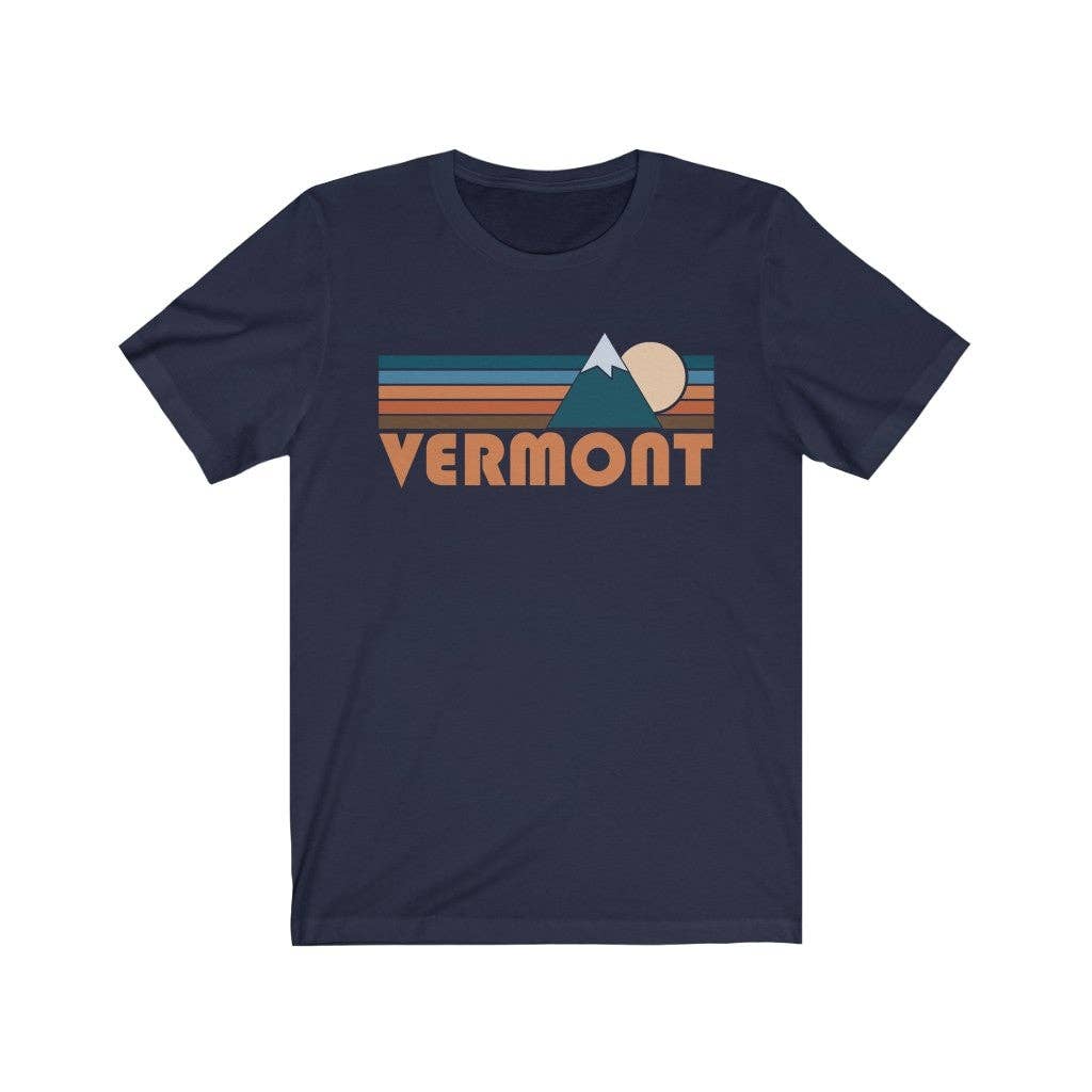 Hey Mountains - Vermont T-Shirt - Retro Mountain Adult Unisex Vermont T Shirt