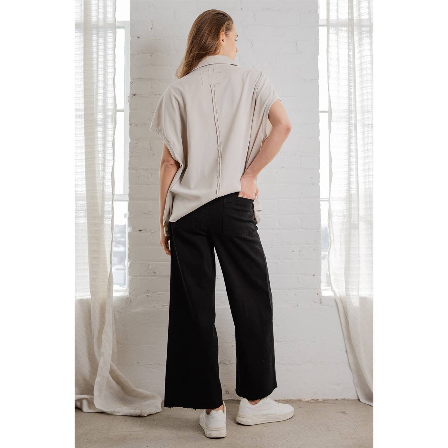 Rae Mode - COTTON TWILL WIDE LEG ANKLE PANT
