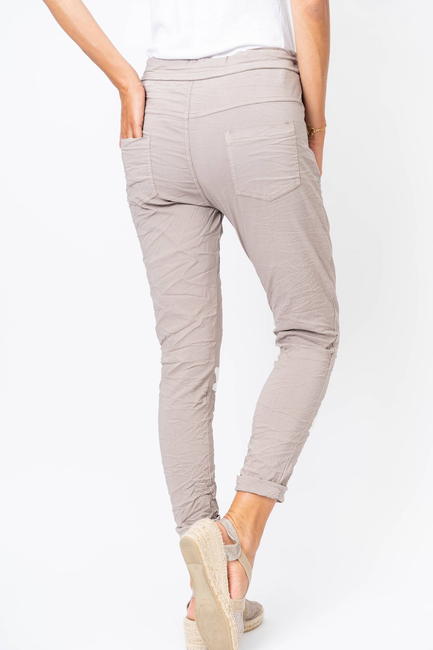Look Mode Usa - Jegging pants with writing and Gold Eye