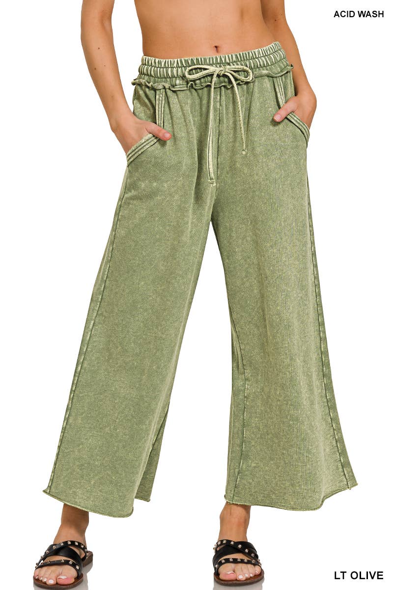 42POPS - 0615 Acid wash French Terry Pants w/ Pockets SI-25413