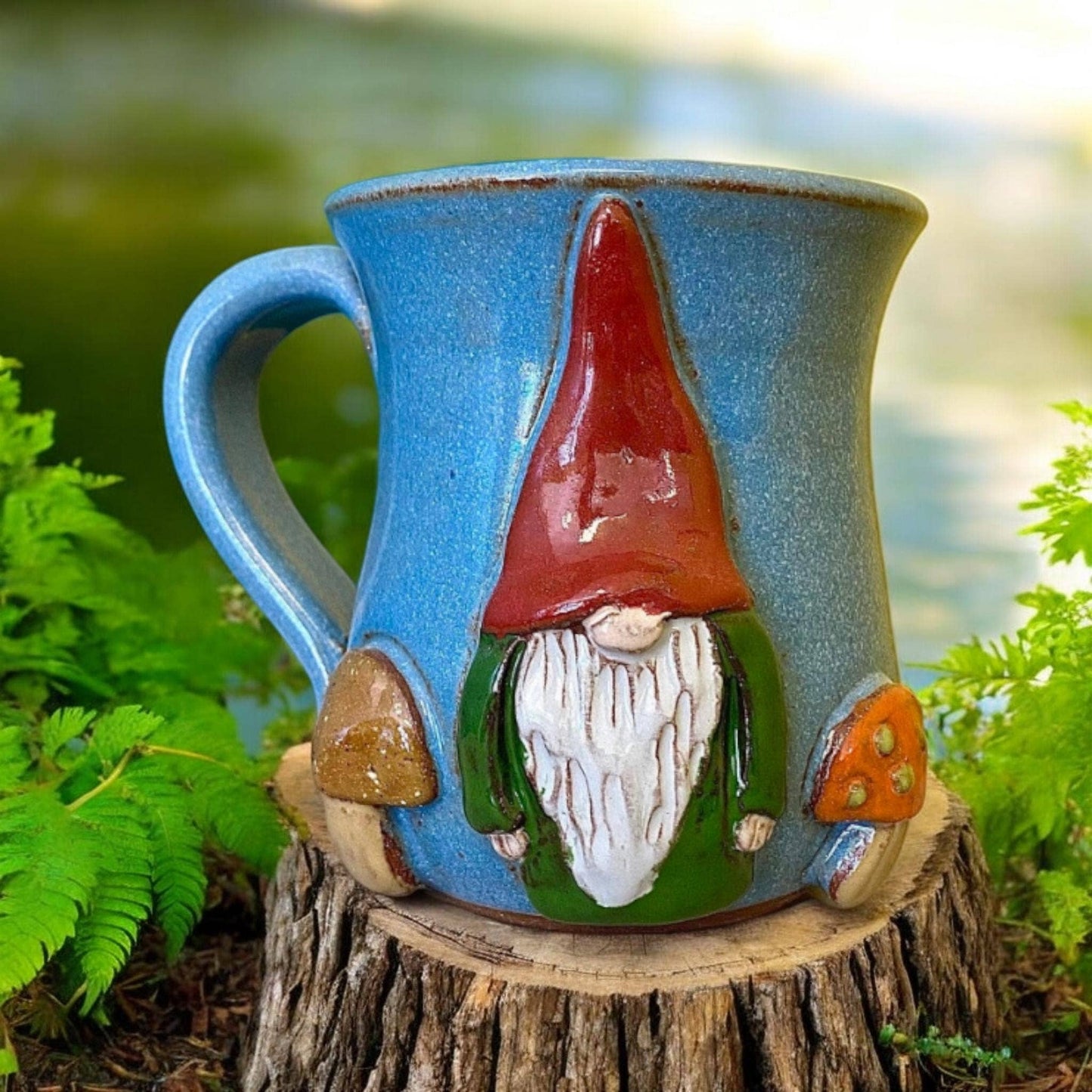 MudWorks Pottery - Gnome with Mushrooms Mug