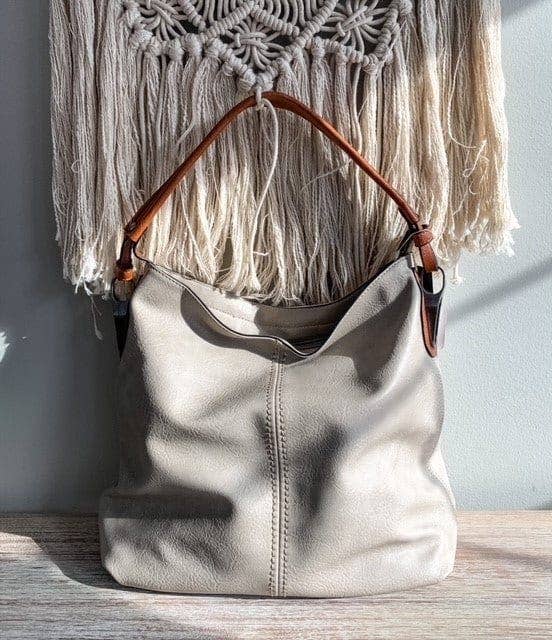 MiMi Wholesale - LHL001-2 Side Metal Accent Hobo Bag