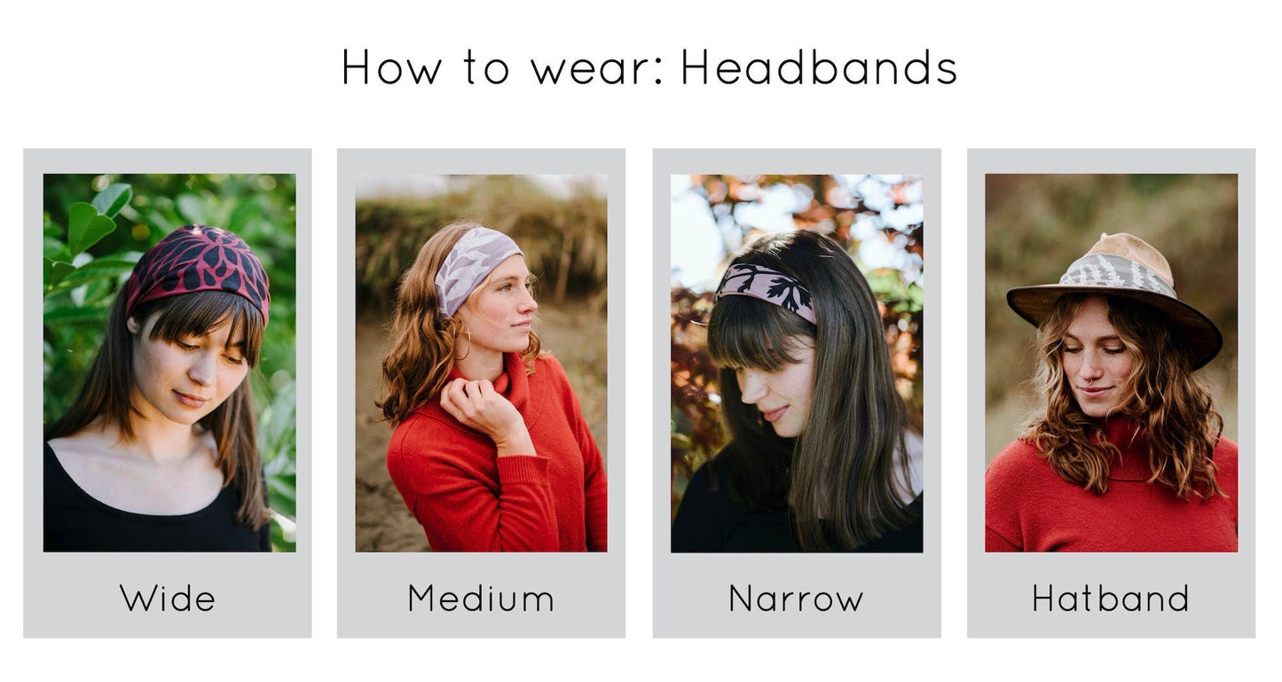 Windsparrow Studio - Headband - Chrysanthemum (white ink)