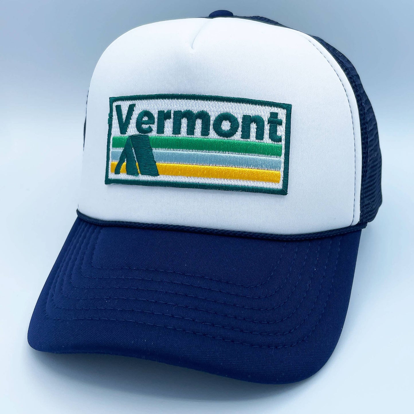 Hey Mountains - Vermont Hat Adult - Retro Camping Vermont Trucker Hat