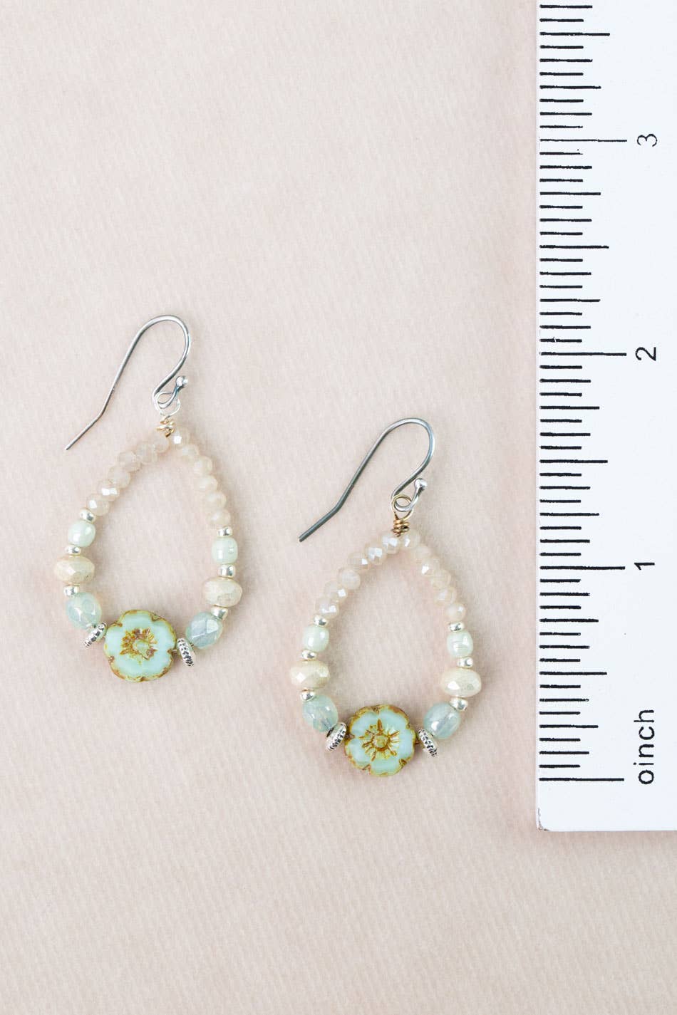 Anne Vaughan Designs Jewelry - Mint Julep Crystal, Czech Glass Hoop Earrings