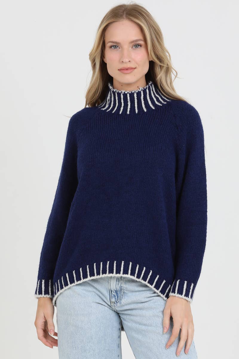 Nostalgia - NHQ23-ASIS ONE SIZE PULLOVER SWEATER WITH IVORY STICHES