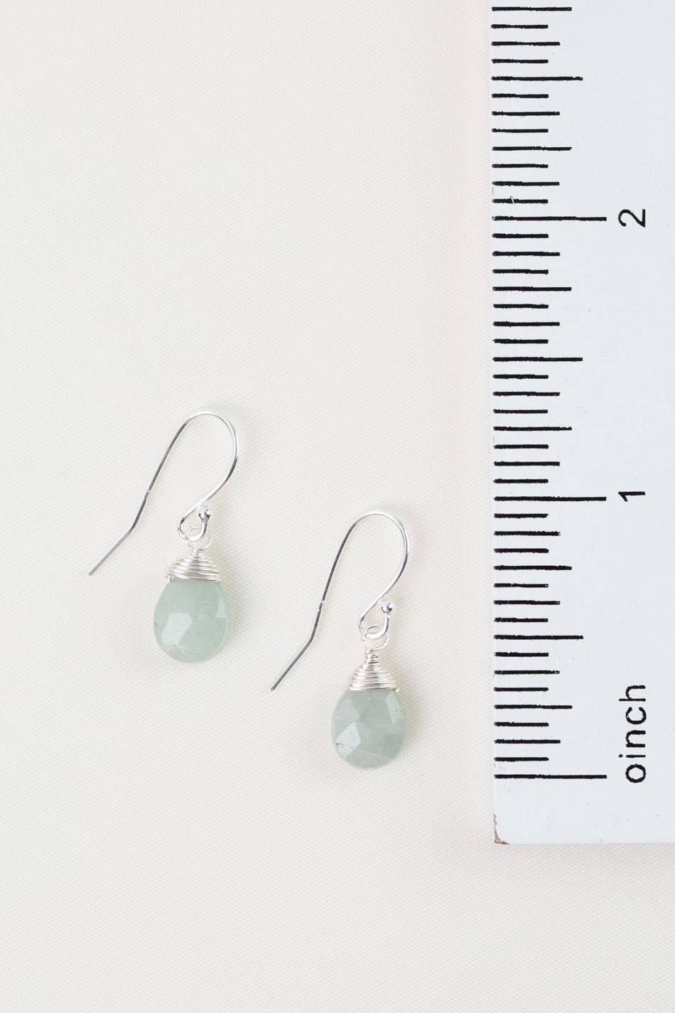 Anne Vaughan Designs Jewelry - Birthstone March Silver Aquamarine Simple Earrings