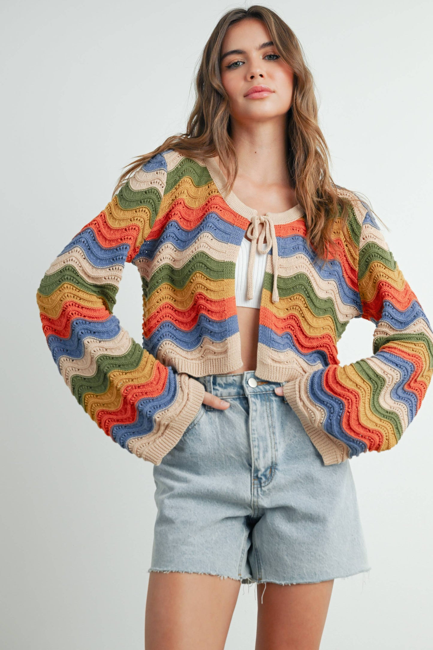 BUTTERMELON - Loose Fit Open Front Cardigan - BMC7640