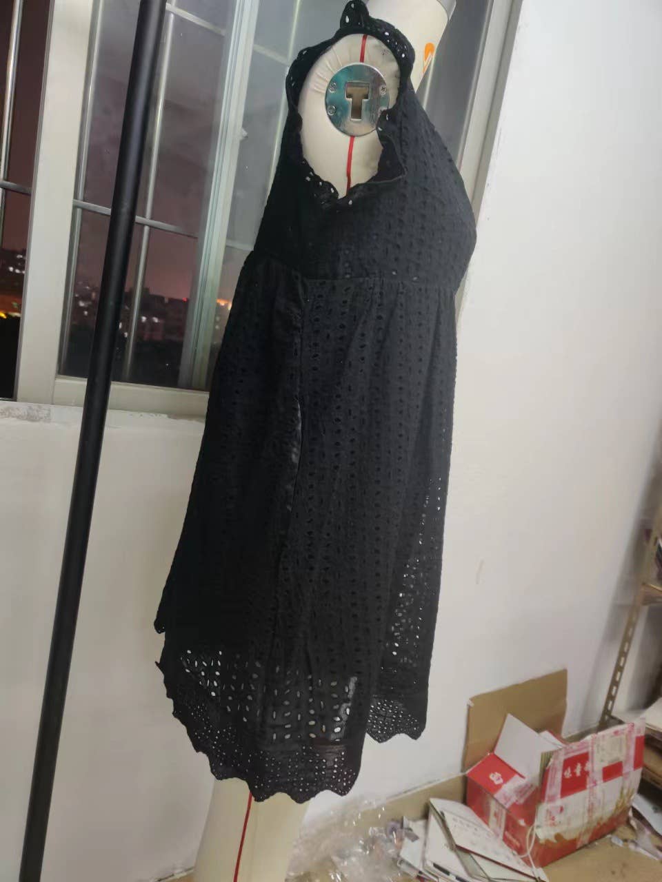 Rosa Clothing - Stylish lace eyelet dress with lining shorts