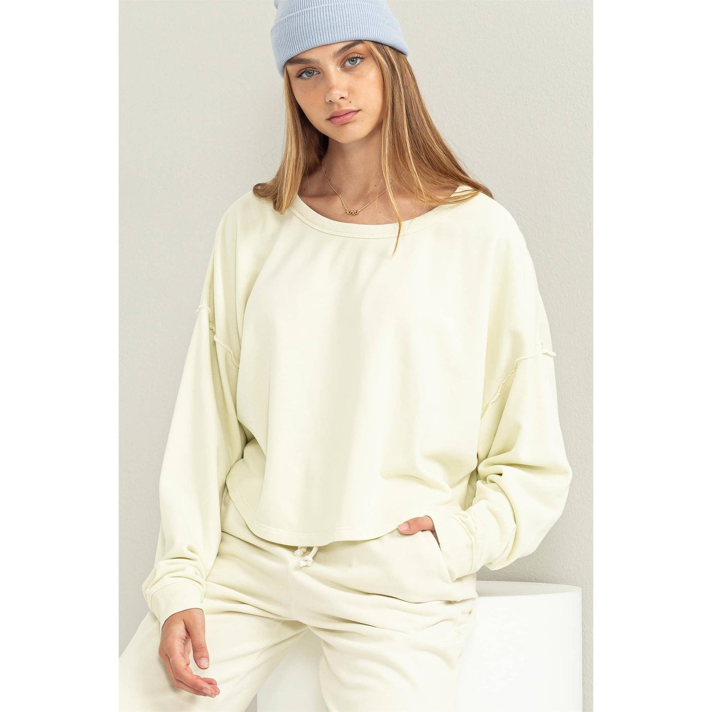 LEISURE LOVING OVERSIZED SWEATSHIRT: VINTAGE PLUM / S