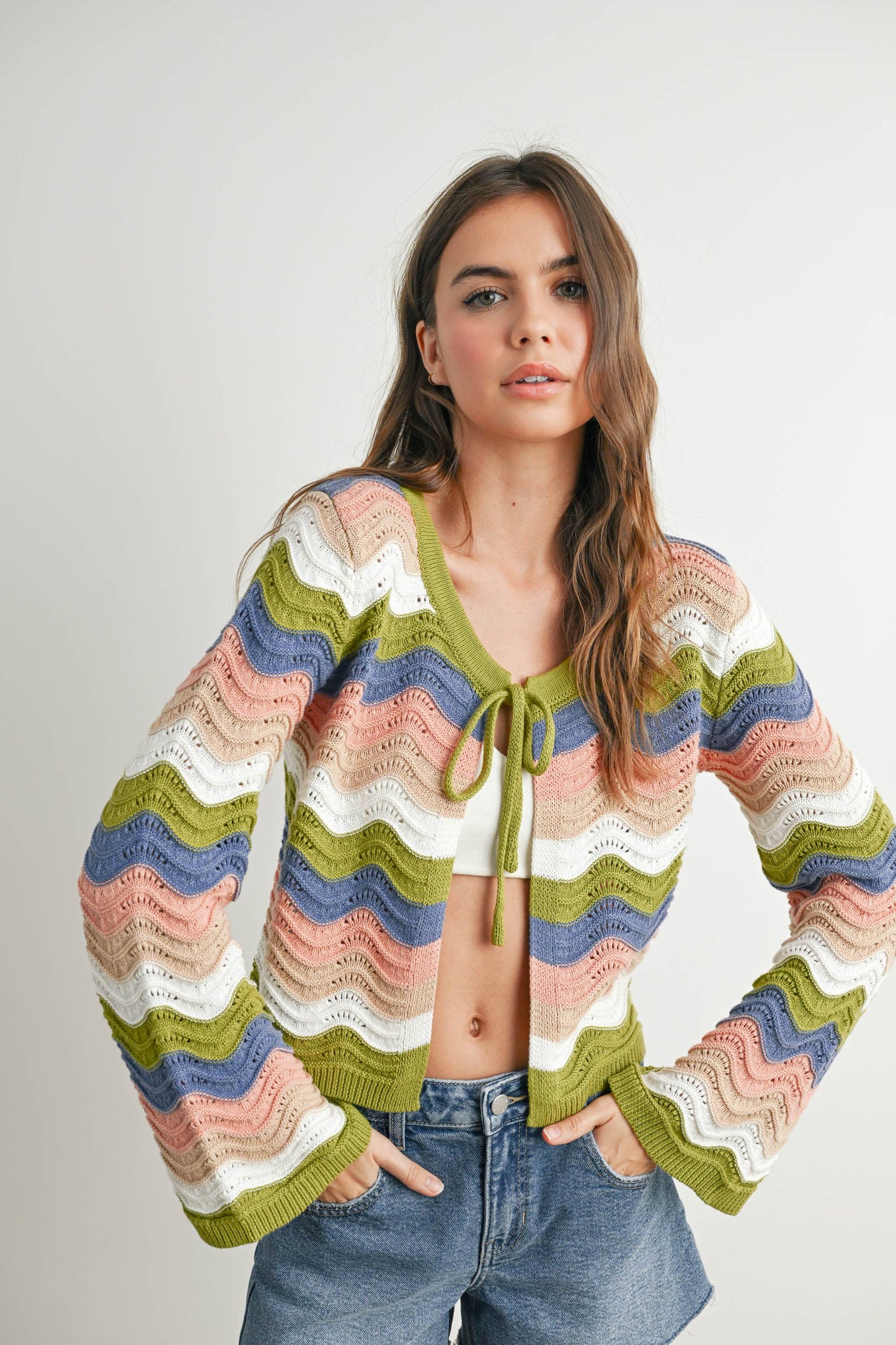 BUTTERMELON - Loose Fit Open Front Cardigan - BMC7640