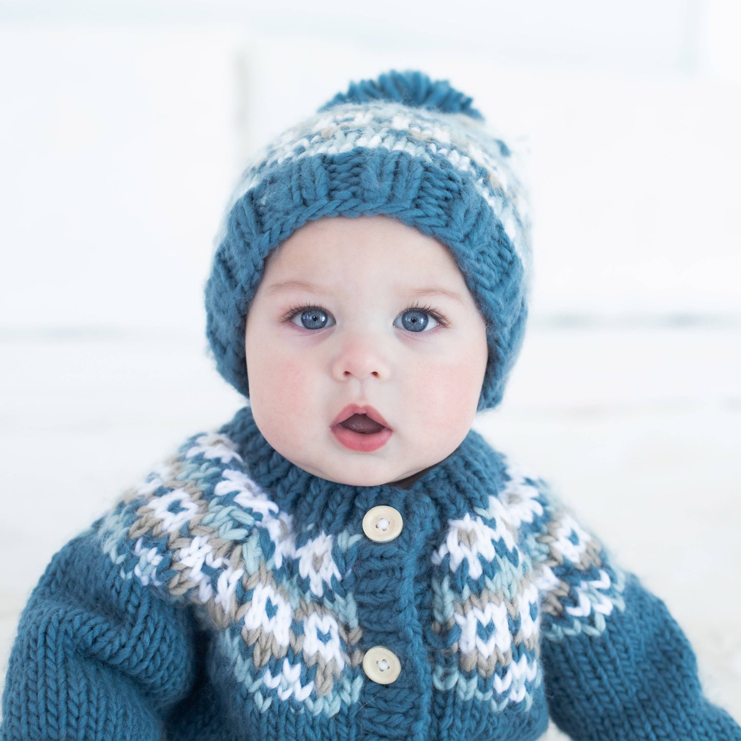 Huggalugs - Fairisle Slate Cardigan Sweater for Baby & Toddler