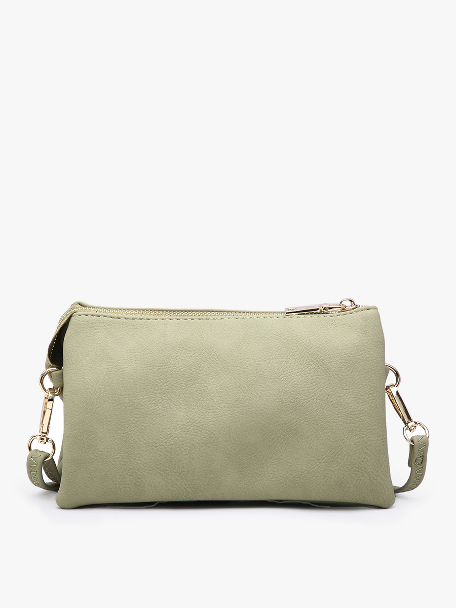 Jen & Co. - M013 Riley Monogrammable 3 Compartment Crossbody/Wristlet