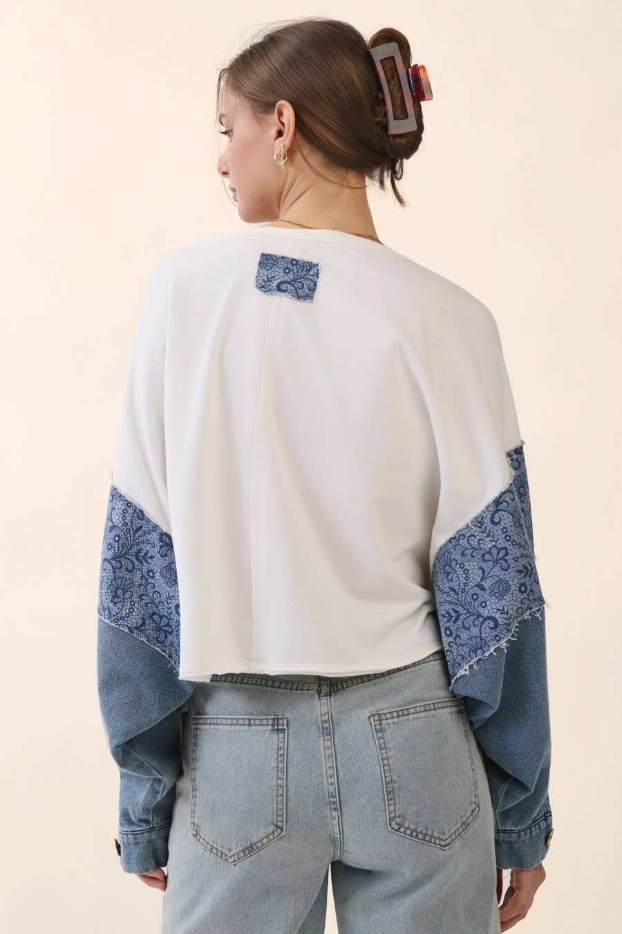 Oddi - Floral Patchwork Cropped Top