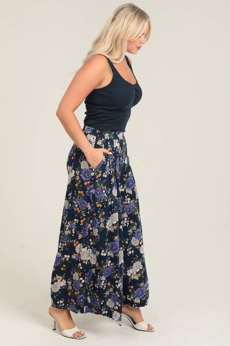 ANGIE - B3682-WB13 PRINTED WIDE LEG PANTS
