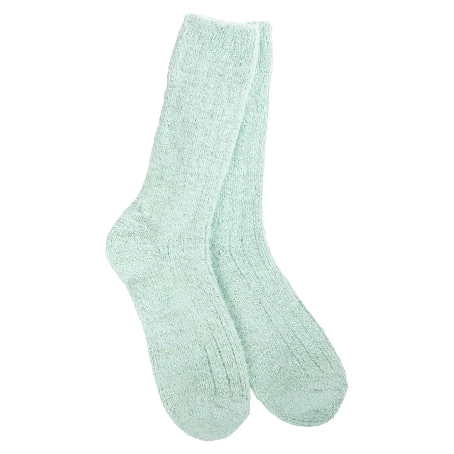 World's Softest® Socks - Weekend Holiday Ragg Feather Crew Frosty Green