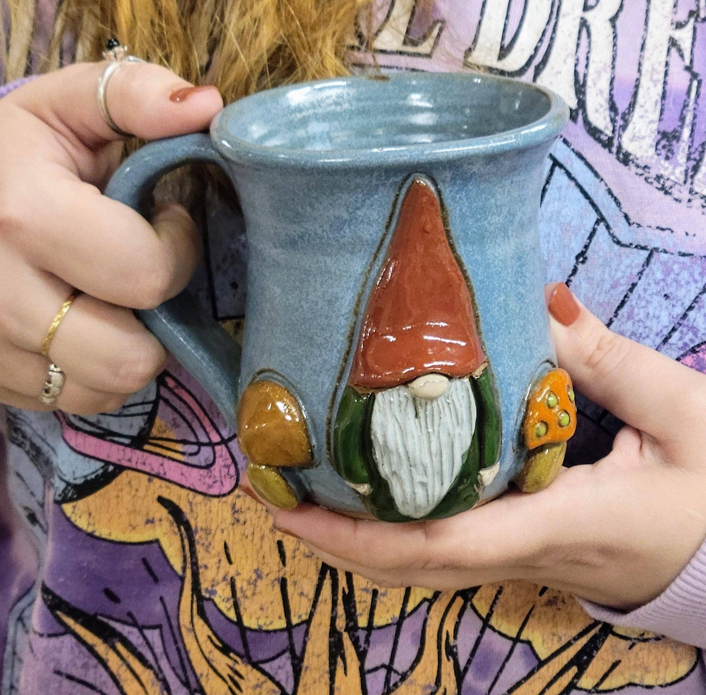 MudWorks Pottery - Gnome with Mushrooms Mug