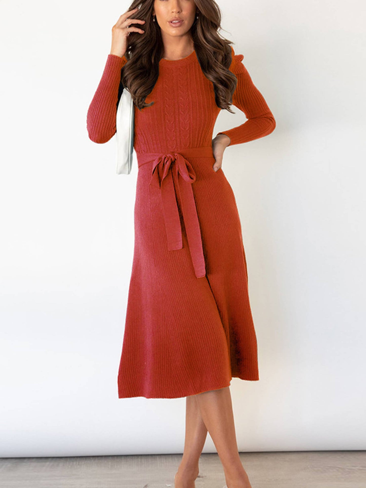 Wholesalesir - Bubble Long Sleeve Knitted Dress