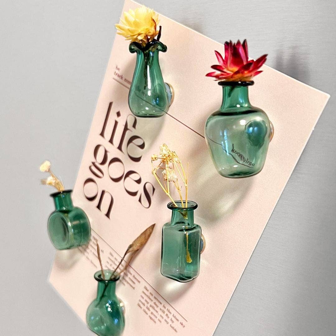 MiniJoy - Mini Glass Vase Magnet, Home&Kitchen Decor, Pet Keepsake