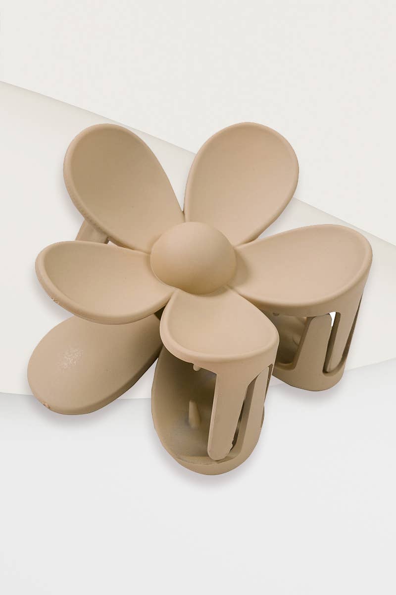 SI-25024 FLOWER HAIR CLAW CLIP : BROWN-157777 / OS
