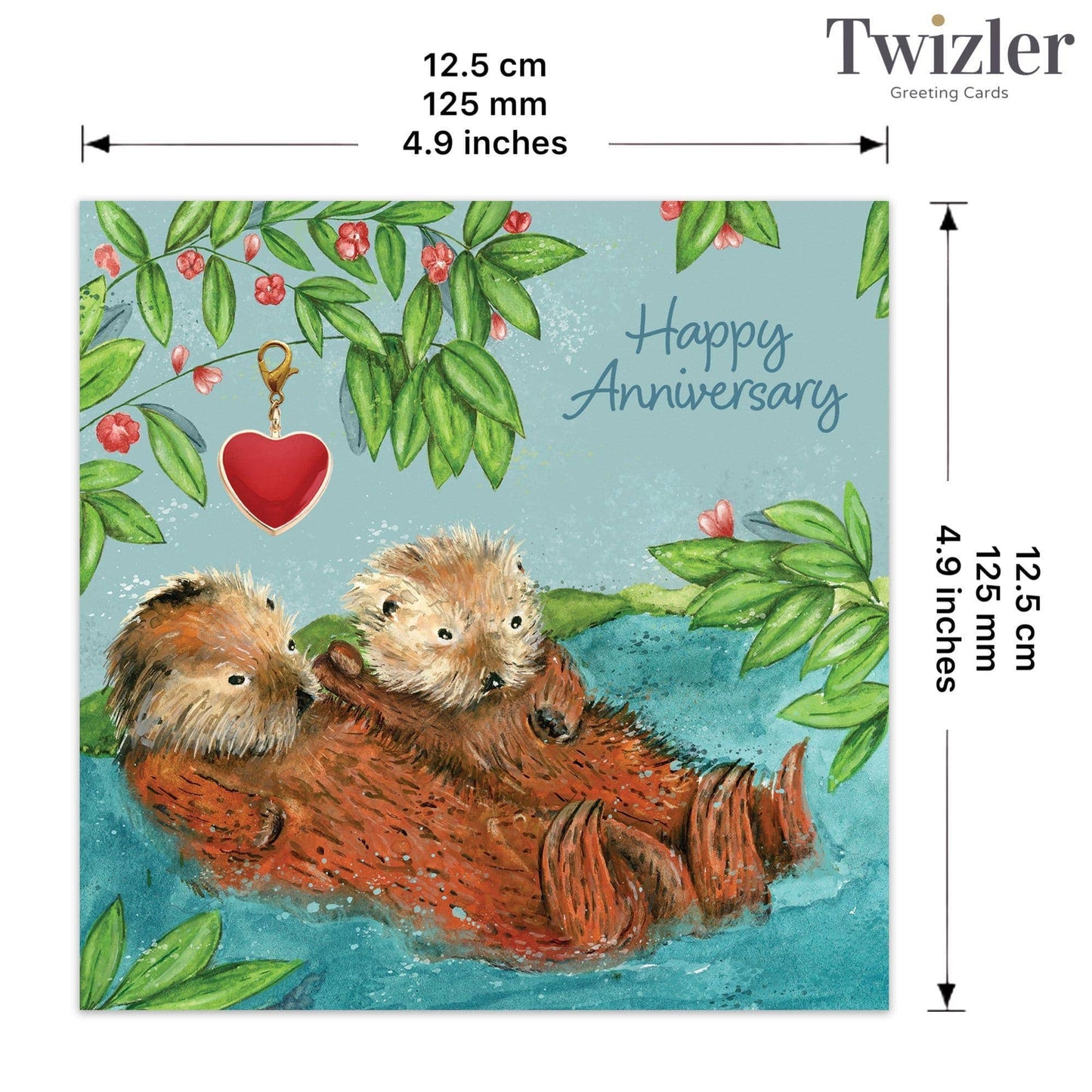 Twizler Ltd - Beavers Anniversary Card & Gift with Detachable Heart Charm