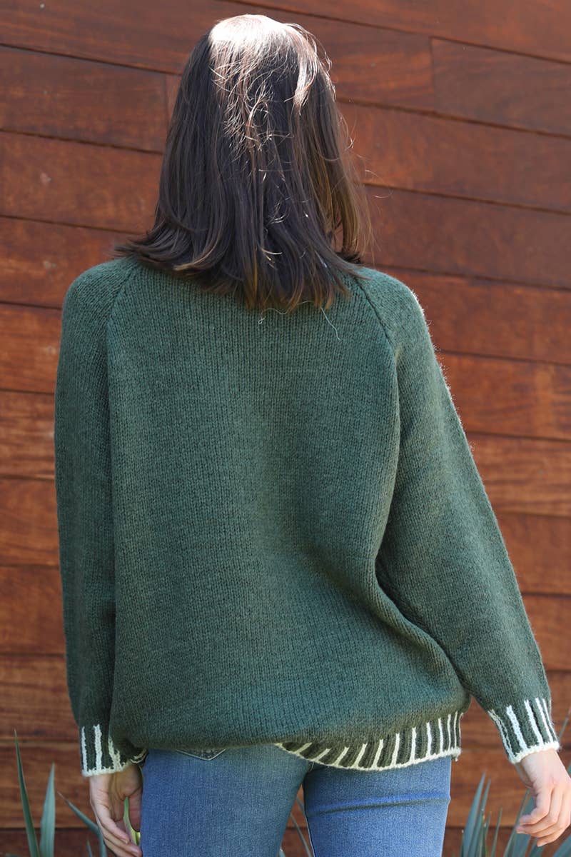 Nostalgia - NHQ23-ASIS ONE SIZE PULLOVER SWEATER WITH IVORY STICHES
