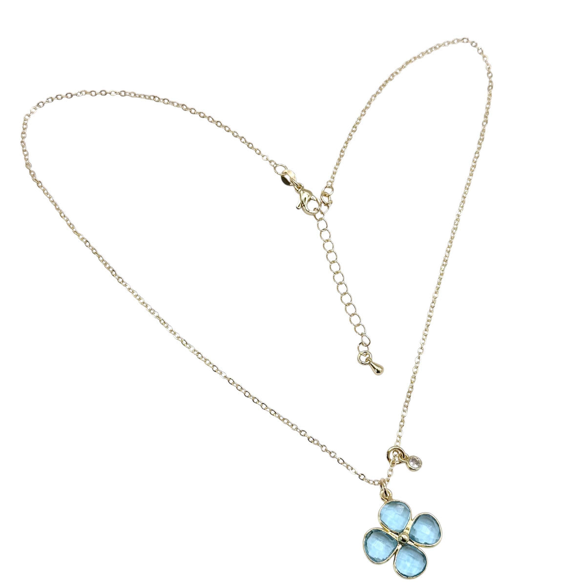 VB&CO Designs Handmade Jewelry - Genuine Gemstone clover flower gold necklace