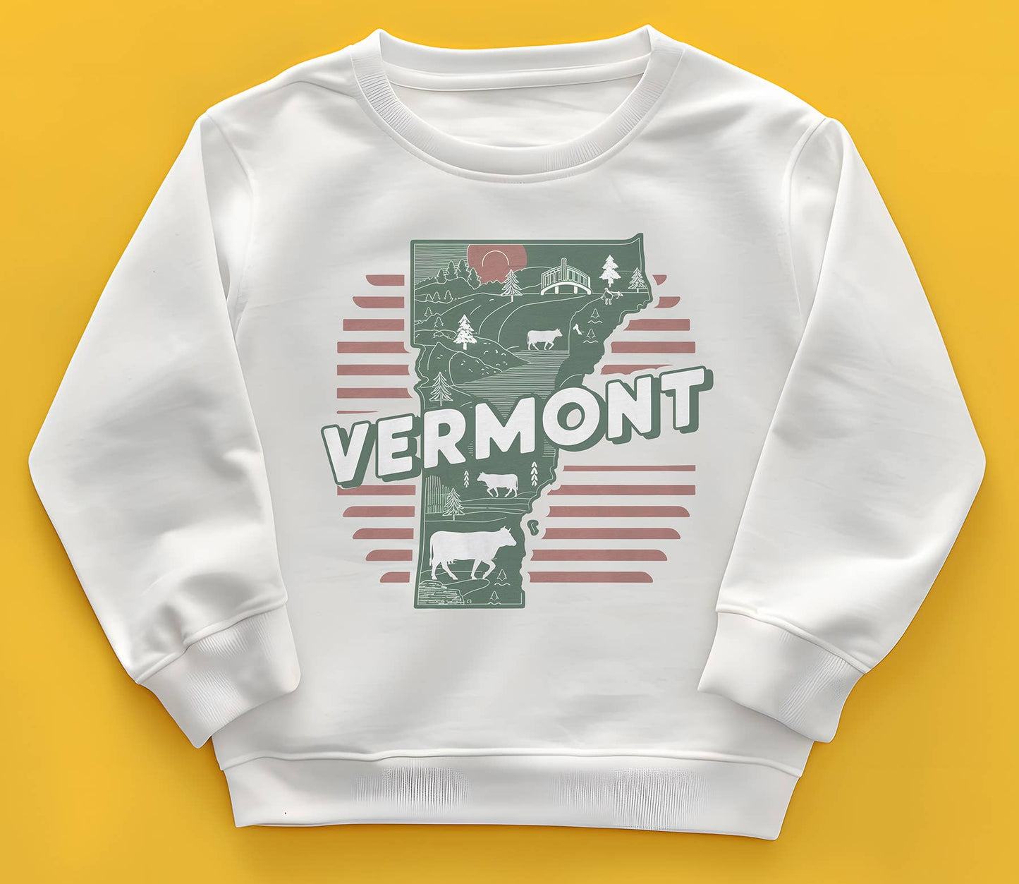 Peanut Bunny - Patriotic Vermont State Pride Kid's Sweatshirt
