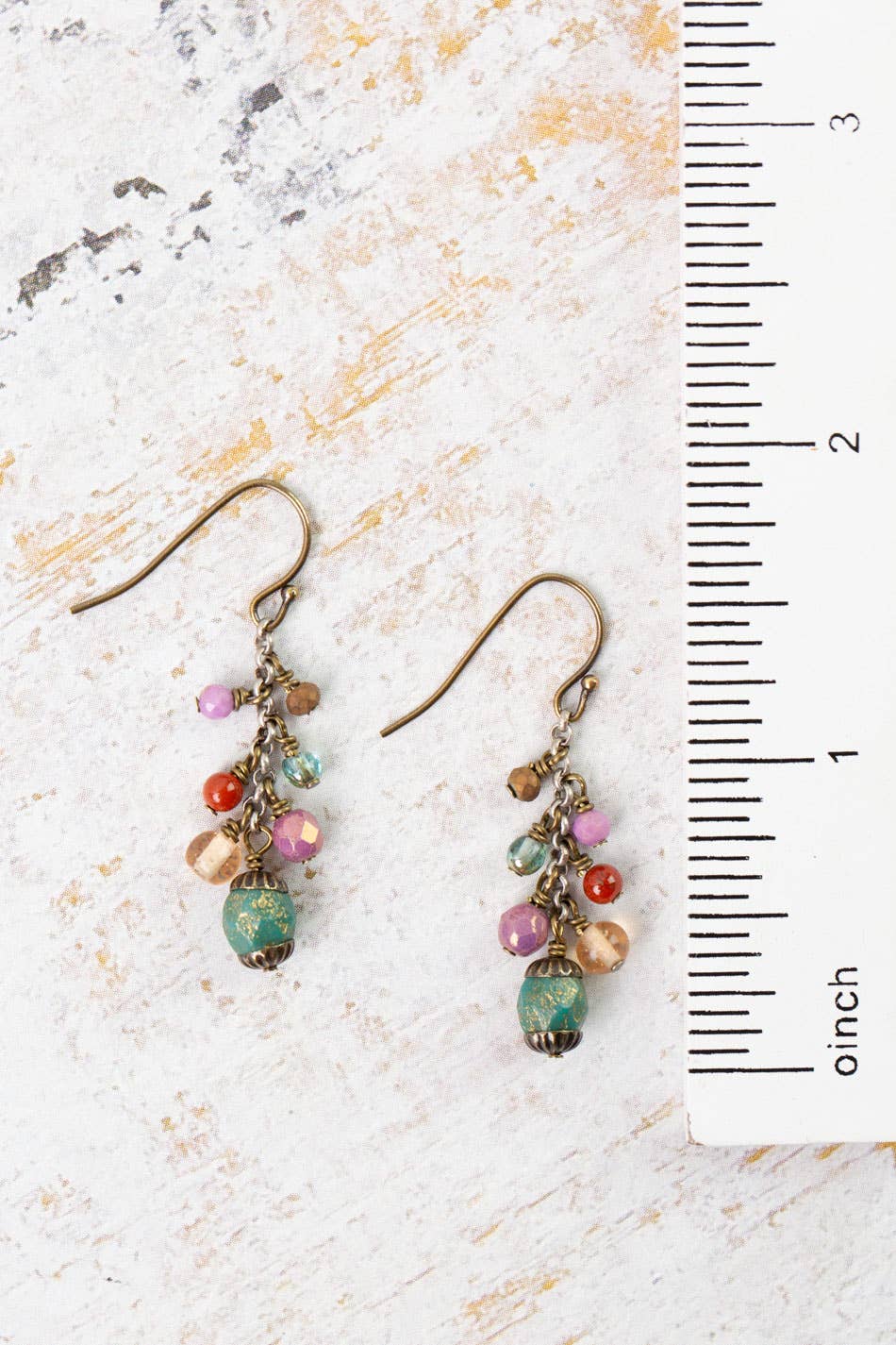 Anne Vaughan Designs Jewelry - Earthen Czech Glass Cluster Earrings