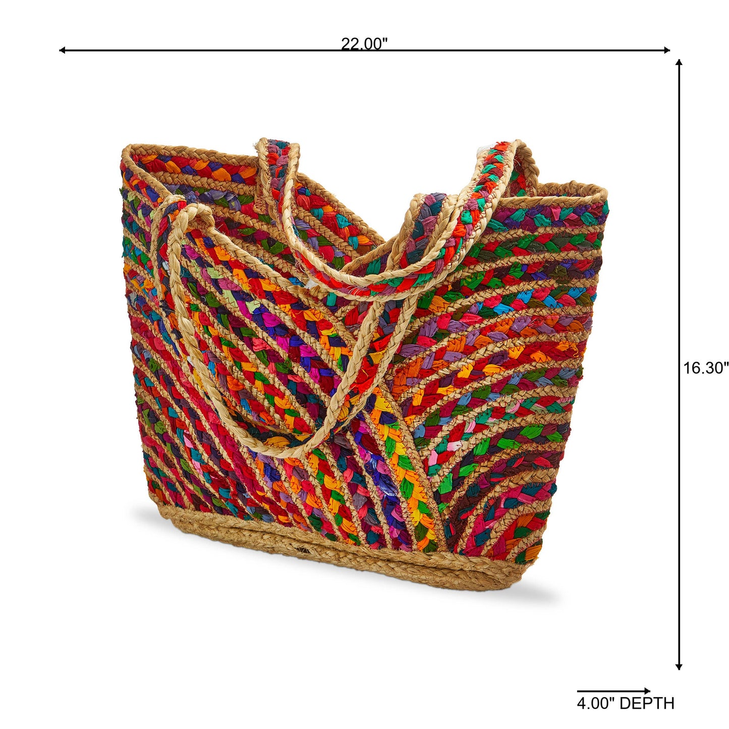 tag - Playa Braided Jute Tote Multi Summer