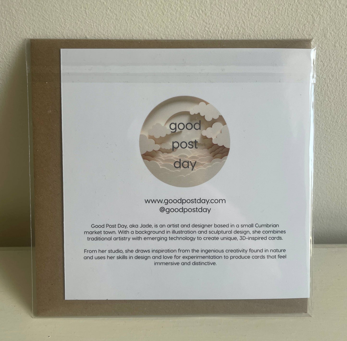 Good Post Day - Deep Forest Hedgehog 2D Printed Shadow Box Card
