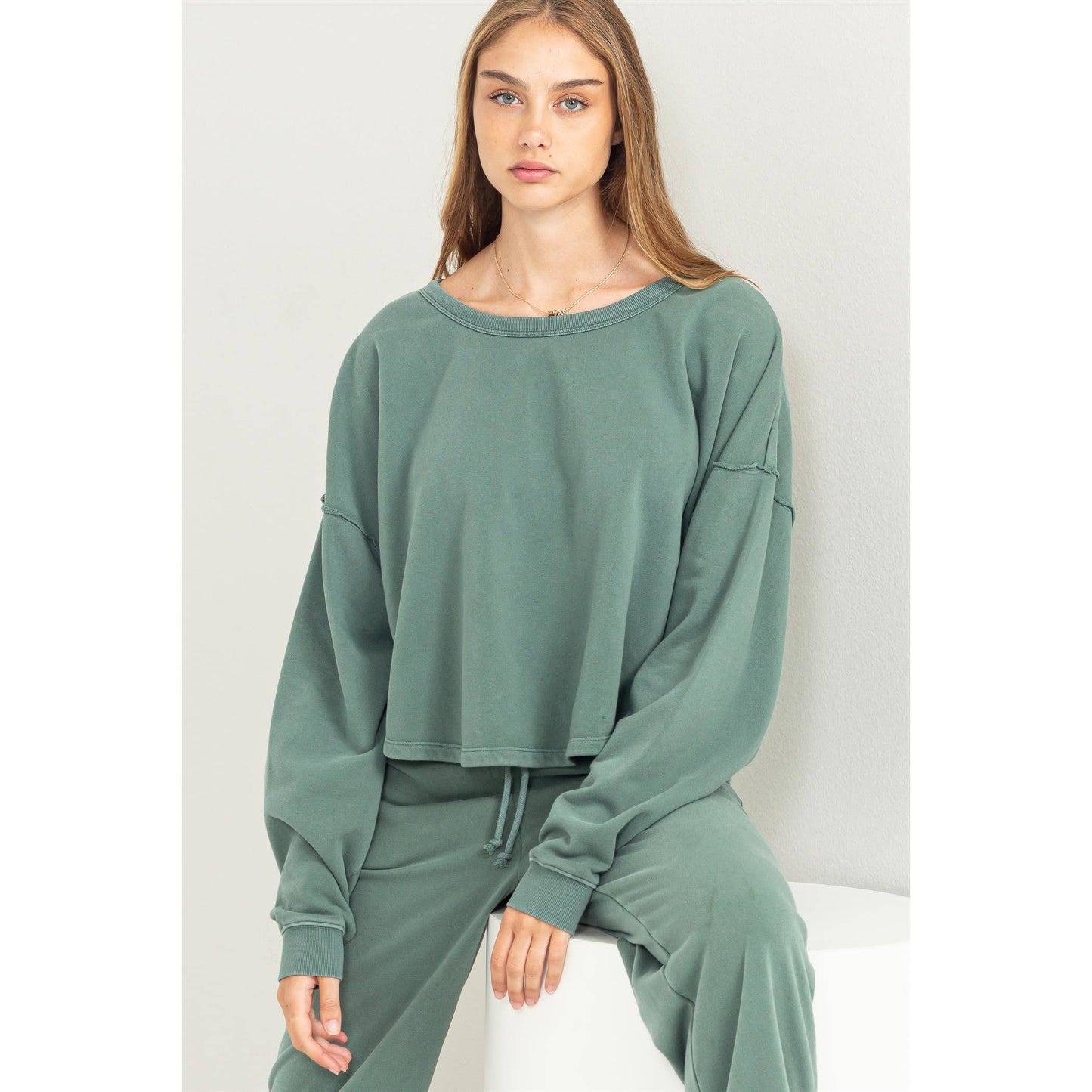 LEISURE LOVING OVERSIZED SWEATSHIRT: VINTAGE PLUM / S