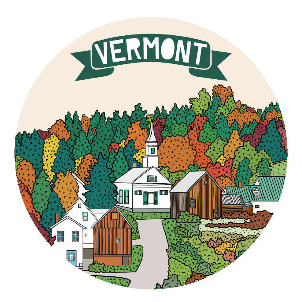 Made by Nilina - Vermont Autumn Township Vinyl Sticker - Fall Souvenir