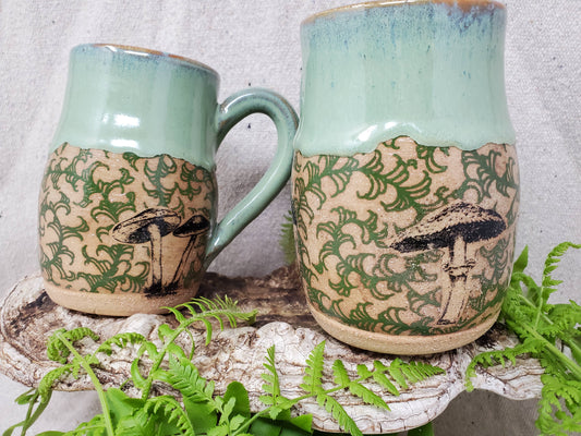 Turtle Hollow Pottery - Mushrooms & Vines Mug