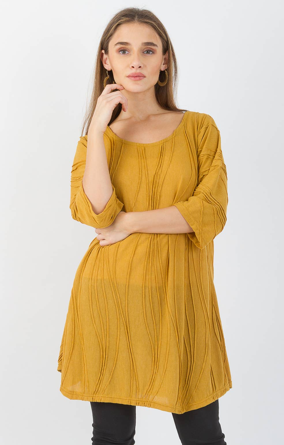 Windhorse Trading Inc - Stitched Spring Cotton Tunic.