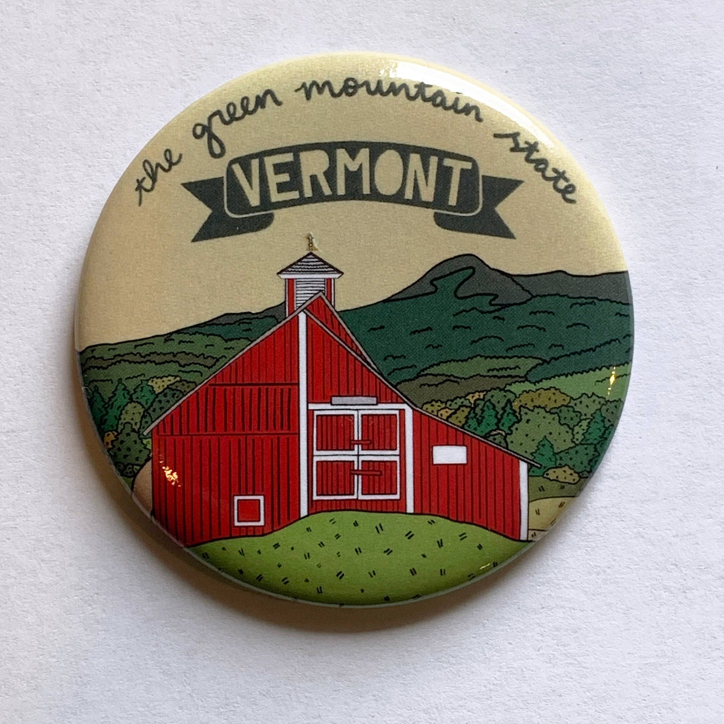 Made by Nilina - Vermont Barn Magnet - Green Mountain New England Souvenir