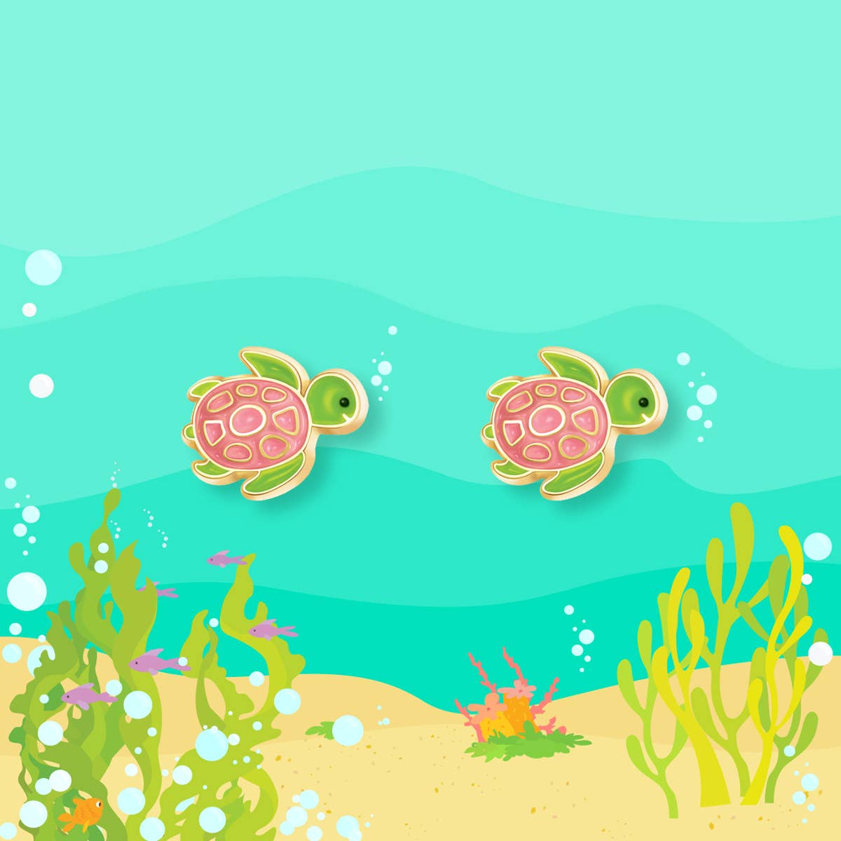 Girl Nation - Turtle-y Awesome Cutie Stud Earrings