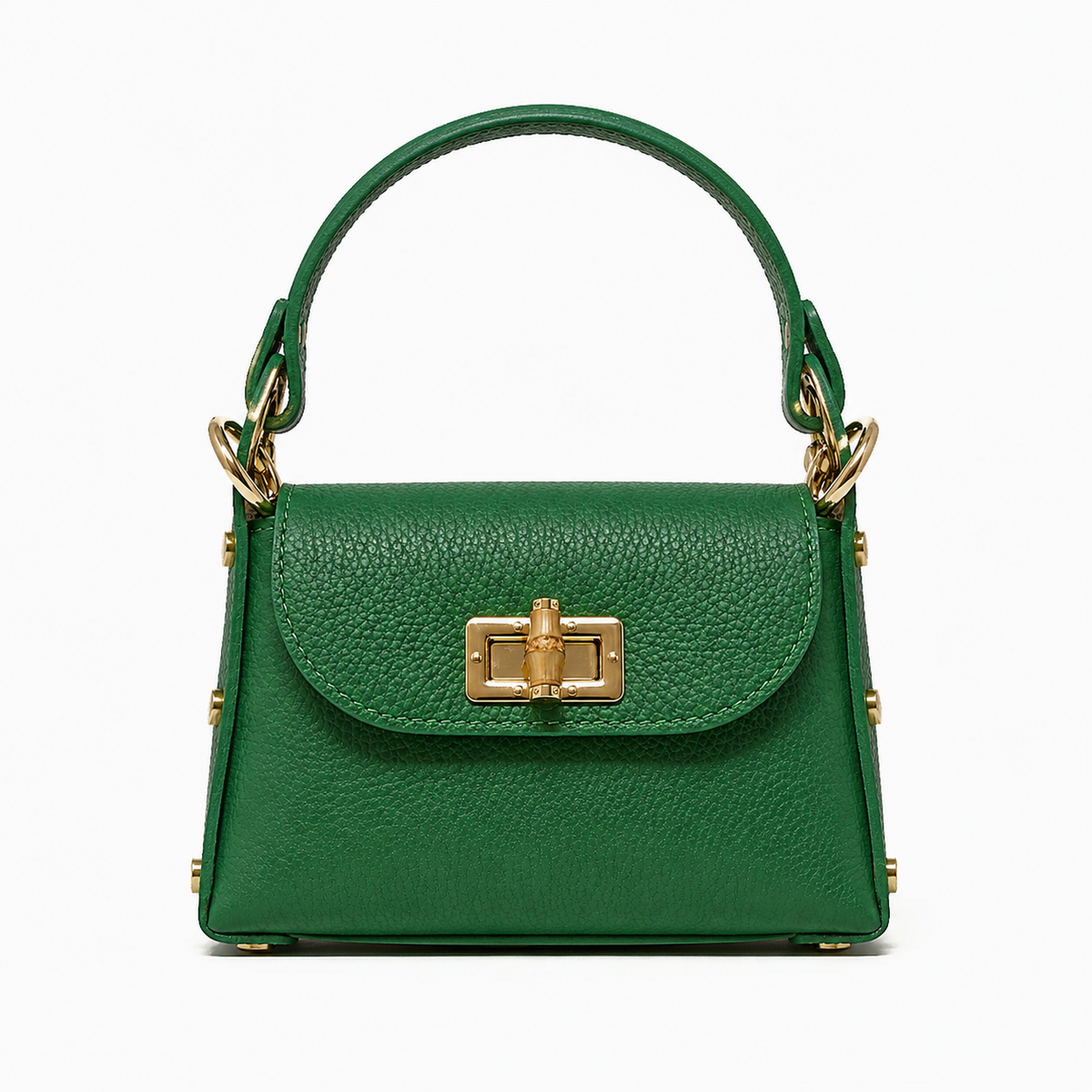 German Fuentes Handbags - GF1075 GENUINE ITALIAN LEATHER  BAMBOO CLASP, CROSSBODY BAG