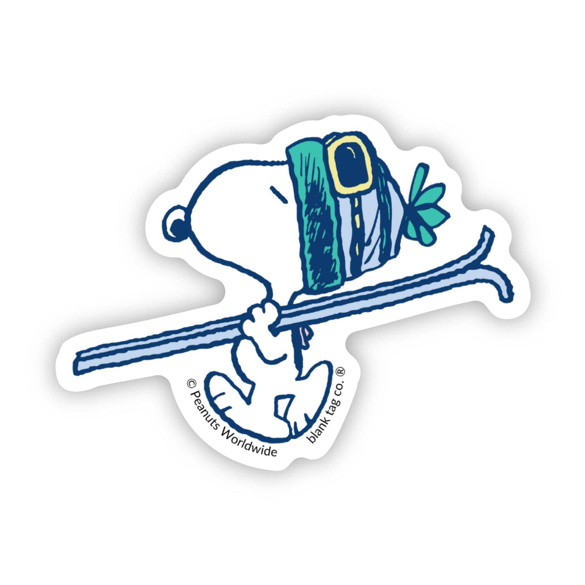 Snoopy Pool Sticker Blank Tag Co. Stickers - Waterproof Stickers - Peanuts® Skiing Snoopy ...